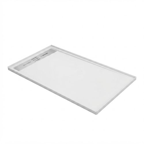 60" x 32" Zero Threshold Shower Pan with Reversible Install, White